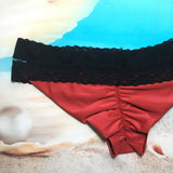 Bikini Bottom Scrunch Red Black - TenaZZ Design